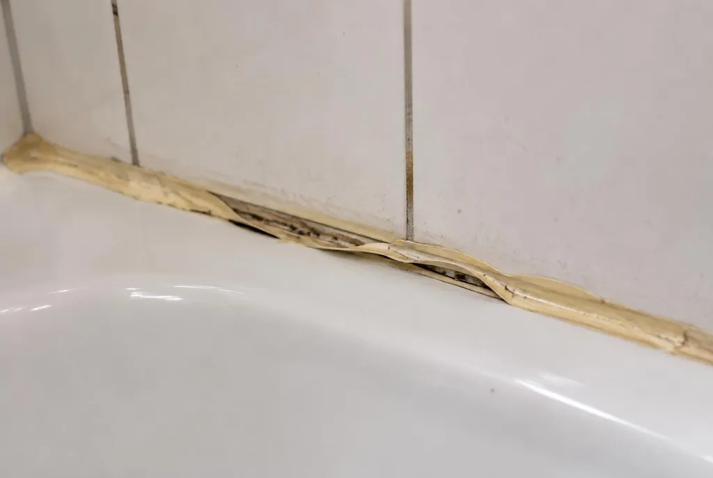 Kitbedrijf Hollandsche Rading – loslatende kit naast het bad